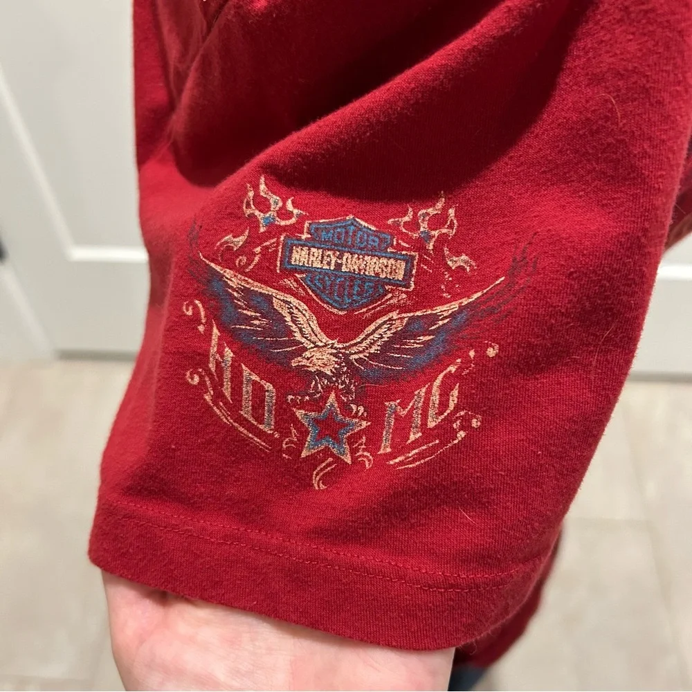 Harley-Davidson Women's Red V-Neck Tee size 2XL - Picture 2 of 8